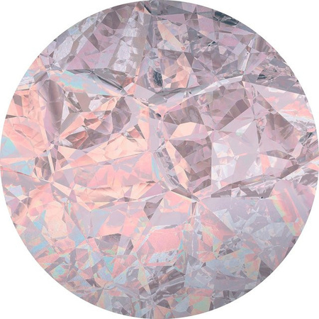Komar Vlies Fototapete Glossy Crystals Selbstklebend, rund, Multicolour, Durchmesser: 125 cm