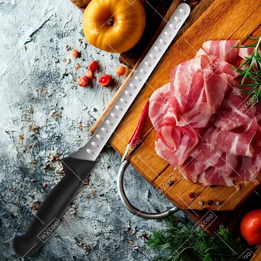 WXCOO Handgeschmiedetes Schinkenmesser aus Edelstahl in Silber als vielseitiges Schnitzmesser für Fleisch und Braten - Bild 3