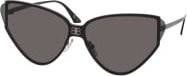 Balenciaga BB 0191S Sonnenbrille, Cat Eye, Halbrand, Metal, Damen, black grey - Bild 1