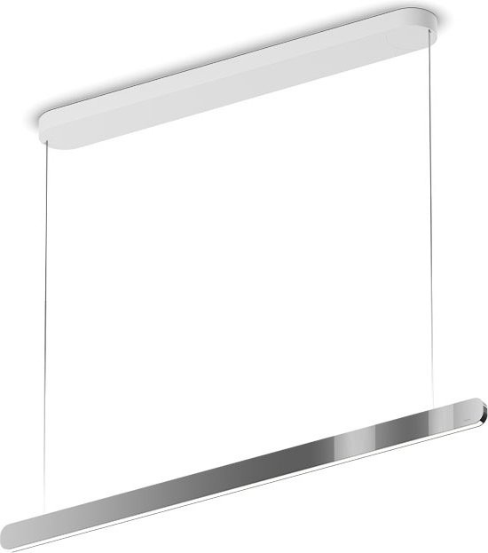 Occhio Mito linear volo 100 up LED-Pendelleuchte in Weiß matt mit Dark Chrome Kopf für die Raumbeleuchtung, variabel einstellbar von 65-165 cm, inklusive Occhio air Modul und x-tra warm LED (2200K - 3500K) - Bild 1