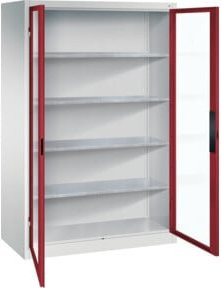 C+P Werkzeugschrank Acurado 7035/3003 mit Türen und Schloss, grau/rot/weiß, B/T/H: 195 x 120 x 60 cm - Bild 1