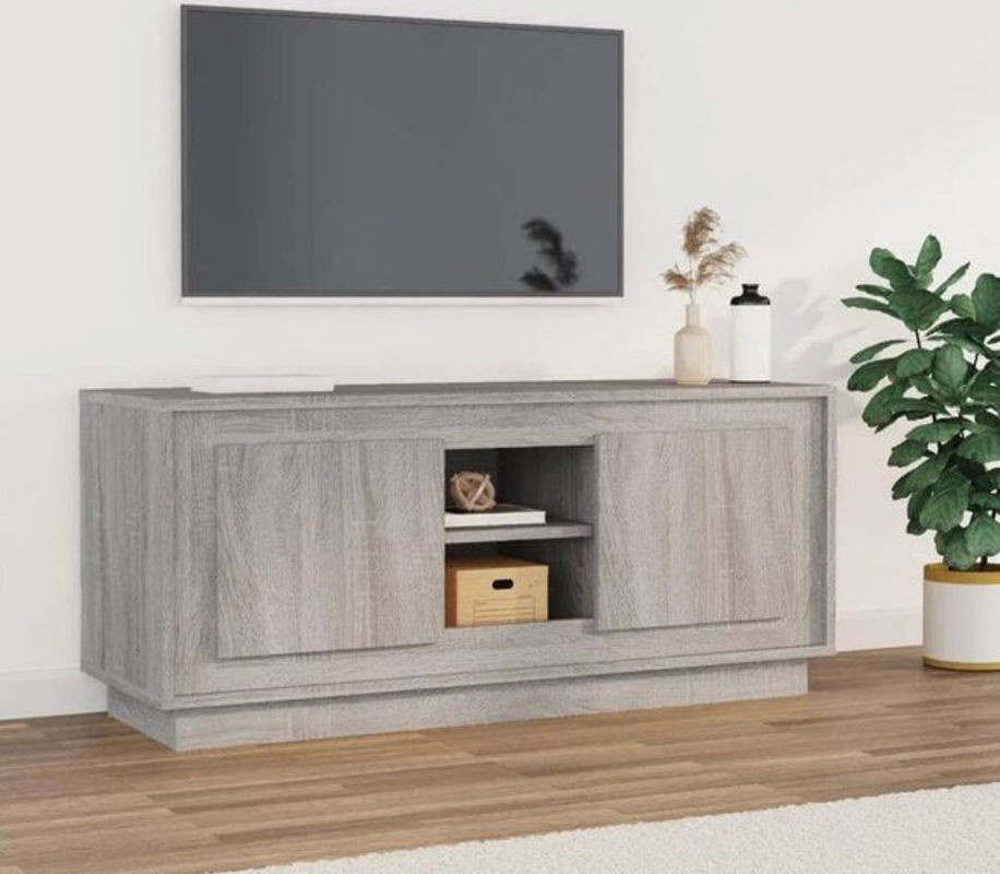 Vidaxl TV-Schrank Modern in Grau aus Holzwerkstoff, B/T/H: 102 x 35 x 45 cm - Bild 1