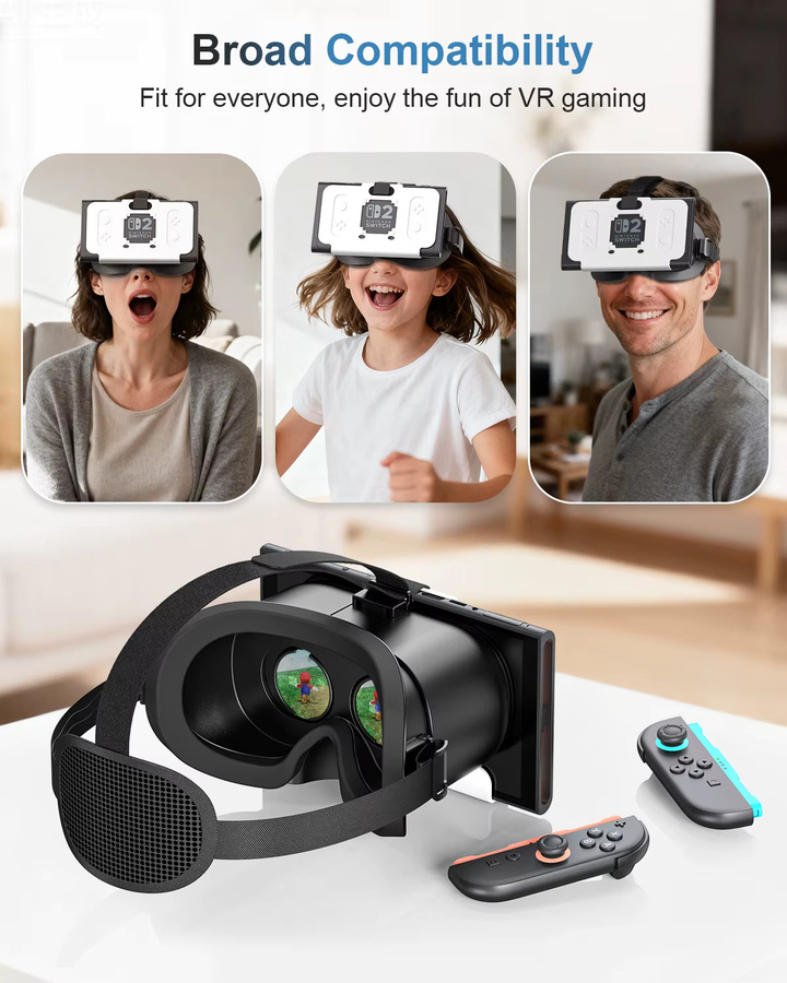 DEVASO HD 3D VR-Brille für Nintendo Switch 2 in Schwarz und Grün - Bild 6