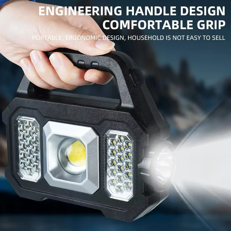 ESMARTER Hochleistungs-LED-Taschenlampe in Schwarz mit Solarladung und 6 Beleuchtungsmodi - Bild 5