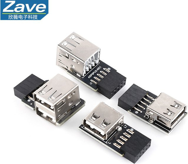 ZAVE USB 2.0 Erweiterungsplatine 9-Pin auf Motherboard für Bluetooth und WLAN Netzwerkkarten - Bild 1