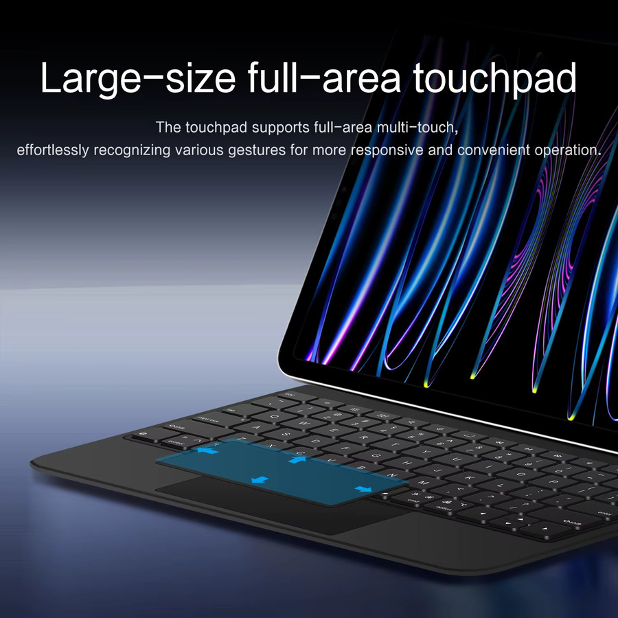 AJIUYU Magic Keyboard Hülle mit Global Touch für iPad Air 11 Zoll (M4/M3/M2) und iPad Pro 11 Zoll (1./2./3./4. Generation) sowie iPad Air 4/5, Schwarz - Bild 5