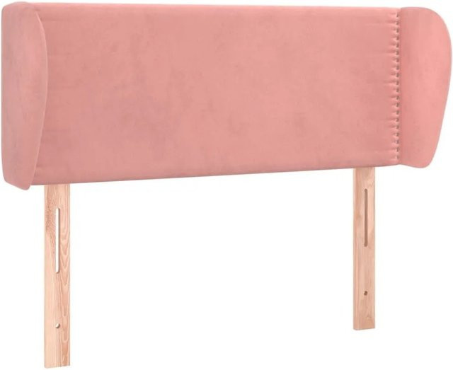 vidaXL Kopfteil mit Ohren in Rosa aus Samt, B/T/H: 103 x 23 x 78/88 cm - Bild 1