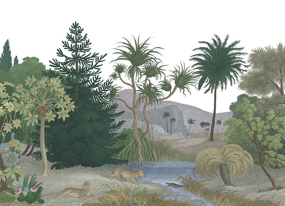 Rebel Walls Mural Jungle Land Wandgestaltung in Grün im modernen floralen Sommer-Design - Bild 1