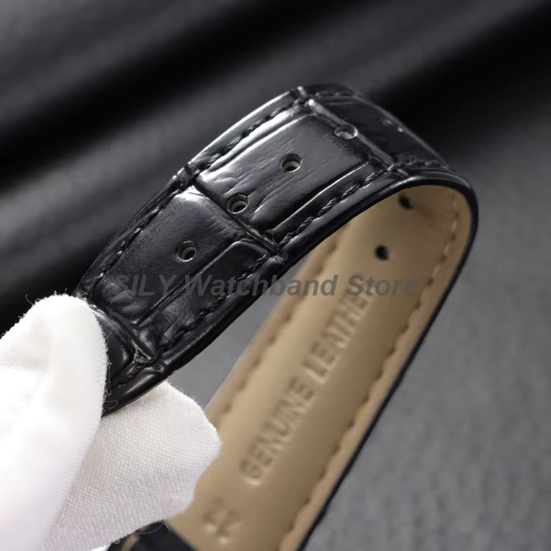 asukaband Uhrenarmband Leder, Bambus-Muster, Kunstleder, Schwarz, Unisex - Bild 2