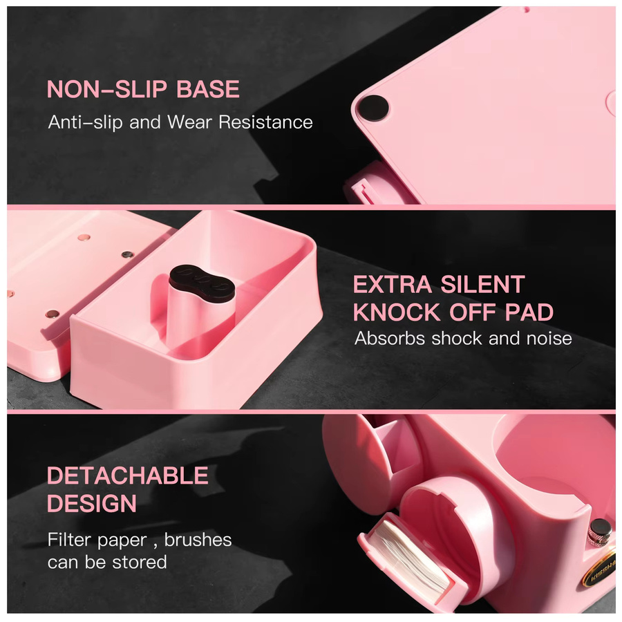 Delonghi Kaffee-Tampingstation mit Knockbox und Siebträgerhalter in Pink für Espresso-Zubehör 51mm 54mm 58mm - Bild 6