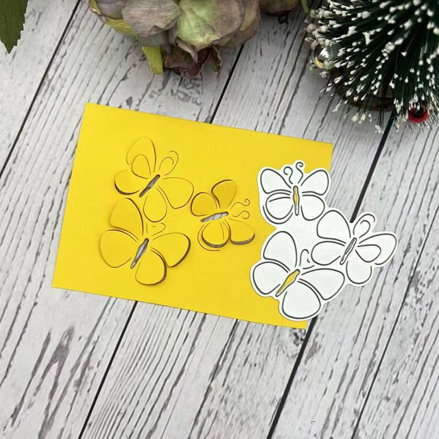 Set aus 3 Schmetterlings-Metallstanzformen in Silber für Scrapbooking und Kartenherstellung - Bild 1