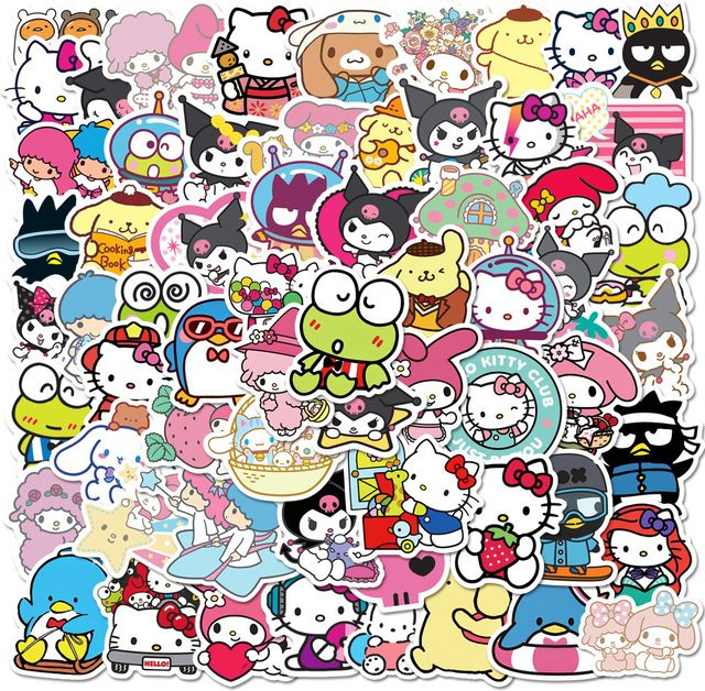 Sanrio Hello Kitty Kuromi Melody Aufkleber, 10 Stück - Bild 1