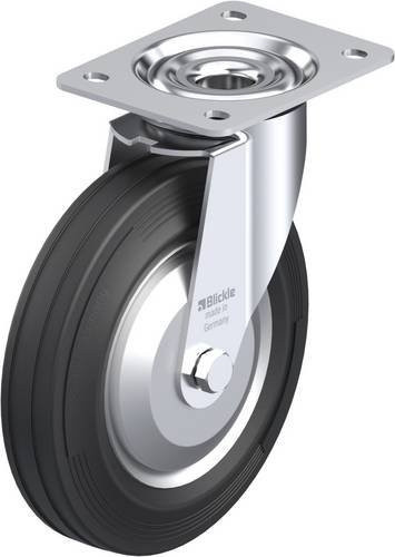 Blickle Lenkrolle LE-VE 200R-FA in Schwarz und Grau mit 200 mm Rad-Durchmesser und einer Tragfähigkeit von max. 205 kg - Bild 1