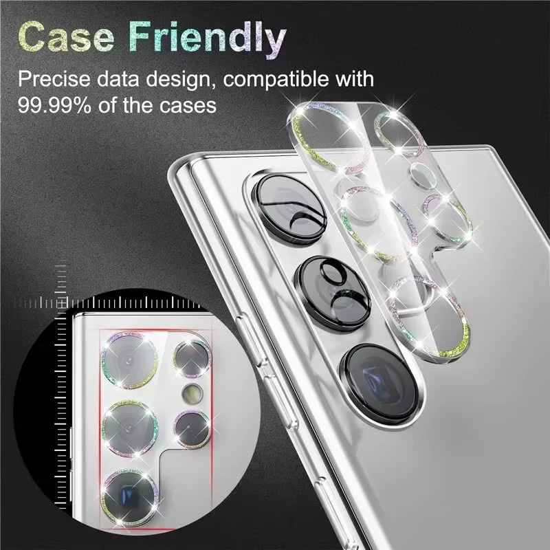 Objektivschutz für Samsung Galaxy S25 S24 S23 Ultra Plus Kameraobjektivschutzfolie Full Cover HD Bling Glitter Diamond in Multicolour - Bild 4