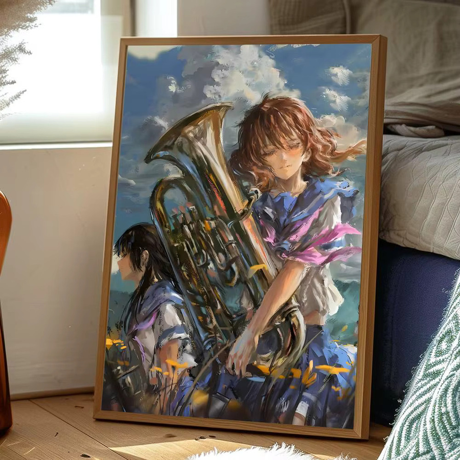 Wasserfestes Cartoon-Anime-Poster Sound-Euphonium in Mehrfarben, selbstklebend, Rechteckig, B/H: 15,0 x 15,0 cm - Bild 3