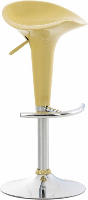 TPFLiving Barhocker Saddle in Creme mit Metallgestell in Chromoptik - Bild 1