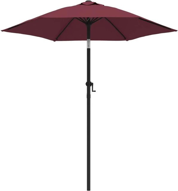 furnicato Sonnenschirm aus Aluminium und Polyester in Burgunderrot, B: 200 cm, T: 224 cm - Bild 1