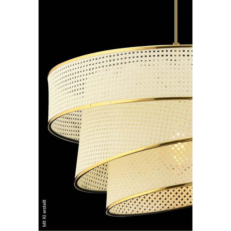 Opviq Pendelleuchte Couper in Gold und Weiß aus Metall und Baumwolle mit E27 Fassung, B/T/H: 40 x 40 x 72 cm - Bild 4