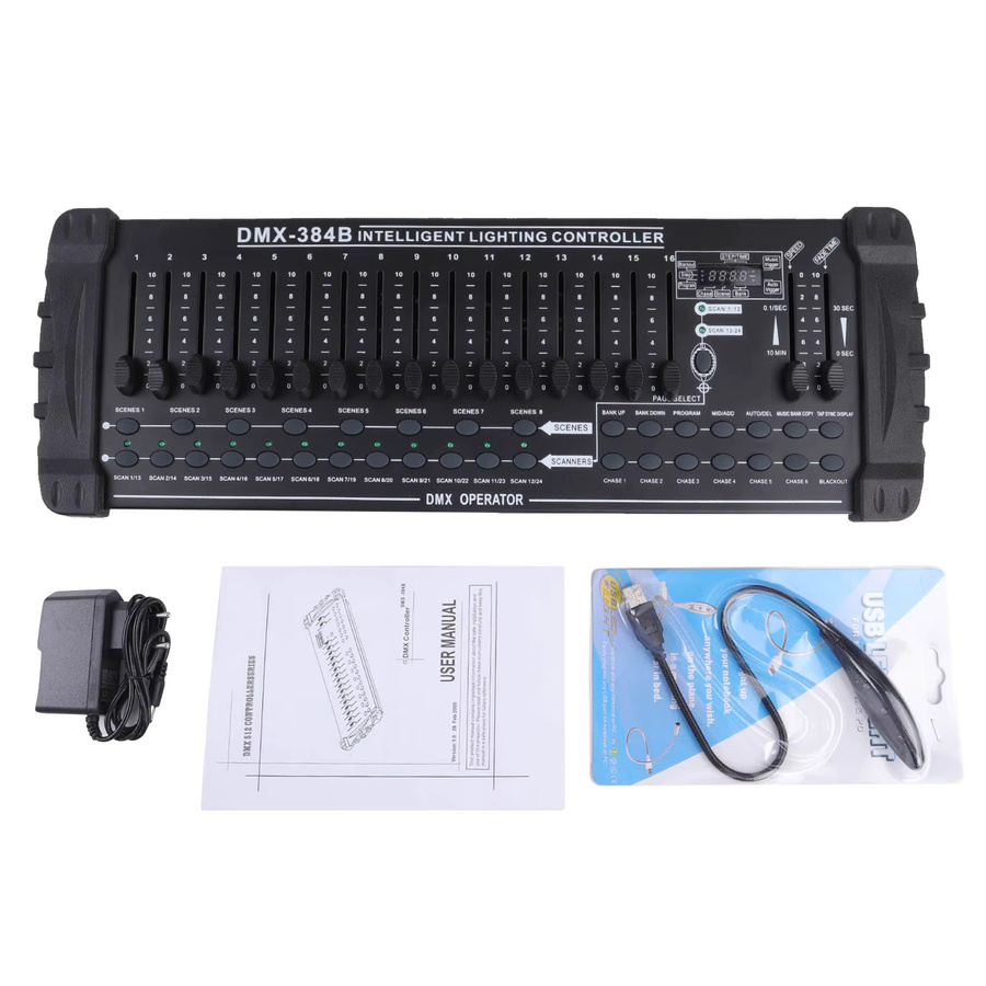Nitehop DMX 512 Controller, 384-Kanal DMX und MIDI Konsole für Bühnenbeleuchtung in Schwarz - Bild 6