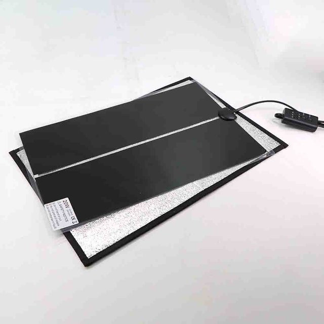 Graphen-Wärmematte mit Heizung und Temperaturregler, Schwarz, Reflektierendes Aluminium-Pad für Reptilien, Aquarium und Keimung von Zimmerpflanzen - Bild 1
