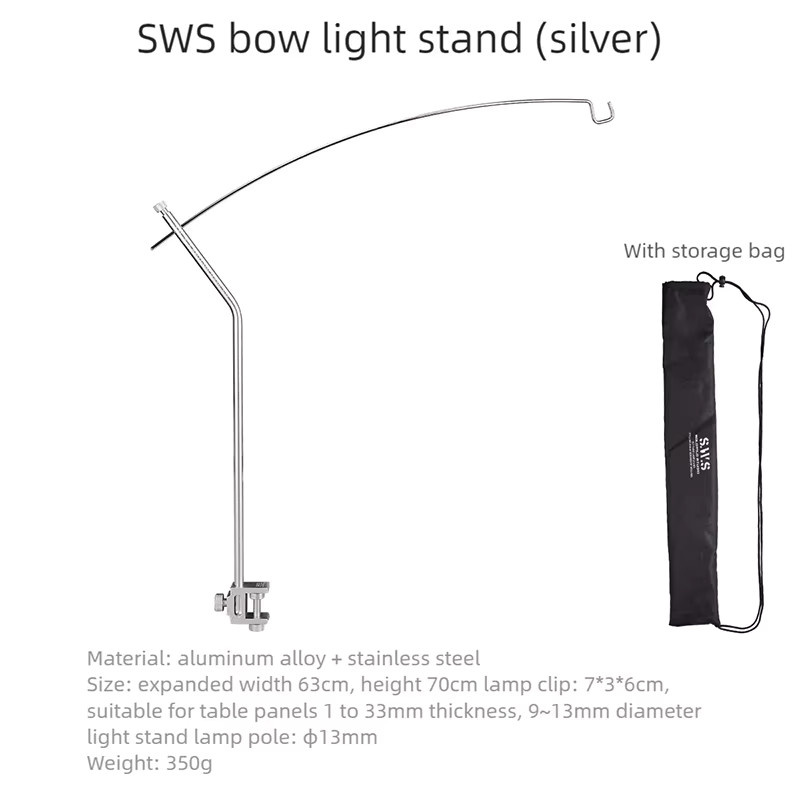 Wellhike Outdoor SWS IGT Camping Tisch aus Edelstahl mit Rollen und Lichtmast in Schwarz und Silber - Bild 4