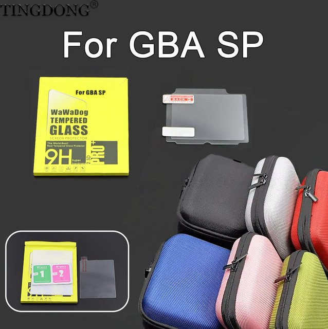 TingDong Glasbildschirmschutz für GBA SP in Transparent und Rot mit Hartschalen-Aufbewahrungsschutzgehäuse - Bild 1
