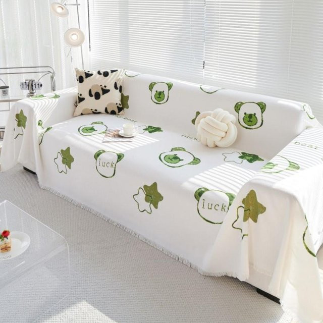 Chenille Bär Sofaüberwurf und Tagesdecke von Your Warm Home in Weiß, B/B: 180 x 130 cm - Bild 1