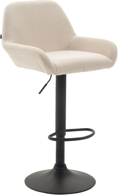 CLP Barhocker Braga Stoff in Creme/Schwarz mit 360 Grad Drehsitz und modernem Design - Bild 1