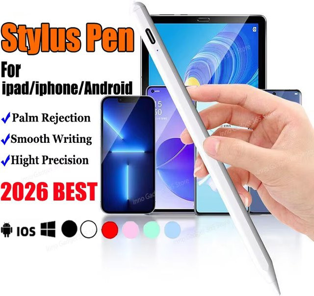 BMAD Universeller Stylus-Stift mit 1,5 mm feiner Spitze, wiederaufladbar und mit Handballenerkennung für iPad, Android und Tablets, in Rot oder Weiß - Bild 1