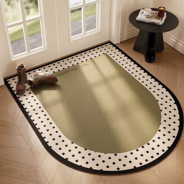Facaishu Eingangstürmatte halbrunde Veranda-Matte rutschfest und schmutzabweisend B: 90 cm, T: 60 cm - Bild 1