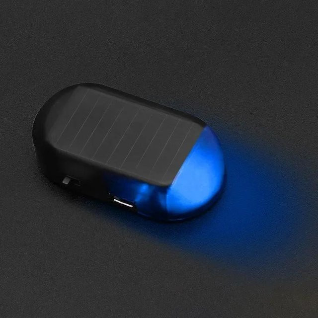 Solarbetriebenes LED Sicherheitslicht zur Simulation eines Auto-Warnlichts für Toyota Corolla Yaris Chr Auris RAV4 Camry Highlander in Blau oder Rot - Bild 1