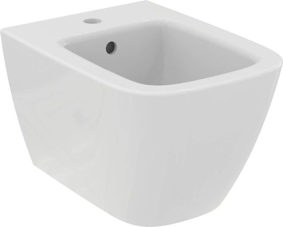Ideal Standard Wand-Bidet i.life S mit Überlauf und 1 Hahnloch aus Keramik, Weiß, B/T/H: 35,5 x 30,0 x 30,0 cm