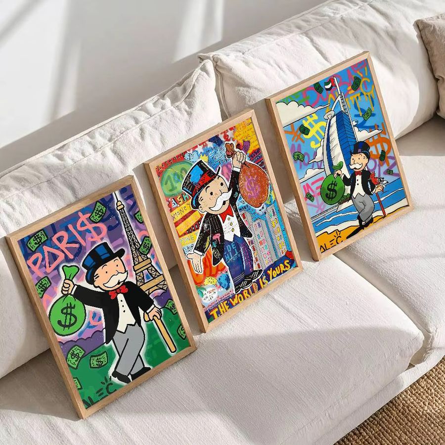 Alec Monopoly Inspiring Money Poster selbstklebender wasserfester Papieraufkleber Wanddekoration Multicolor - Bild 4