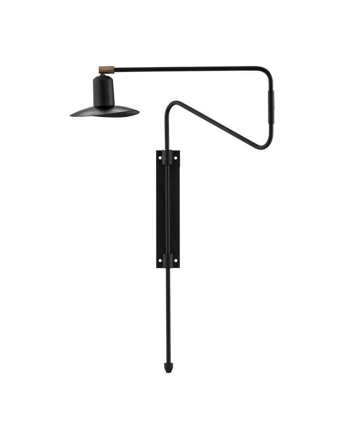 House Doctor Wandleuchte Swing in Schwarz, verstellbar, industrielles Design, Höhe: 63 cm - Bild 1