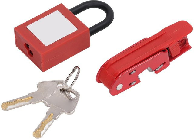 Neoglint Leitungsschutzschalter-Aussperr-Set mit Nylon-Vorhängeschloss in Rot - Bild 1