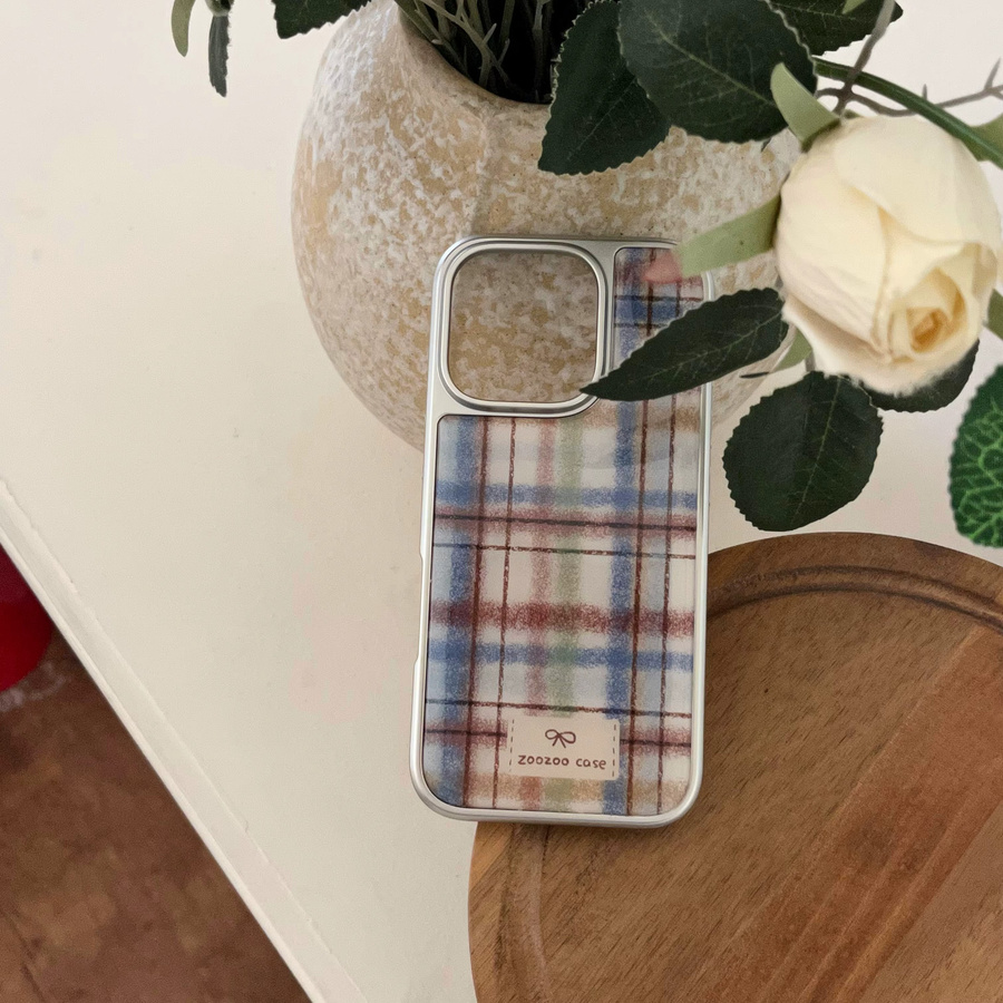 Plüsch-Karierte Handyhülle für Apple iPhone 17, 16, 15, 14 und 13 Pro Max in Multicolour - Bild 6