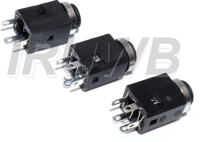5er-Set PJ-341 Vertikale 3,5 mm Kopfhörer-Buchse mit Schrauben, 3/4/5 Pin Audio-Jack in Schwarz - Bild 1