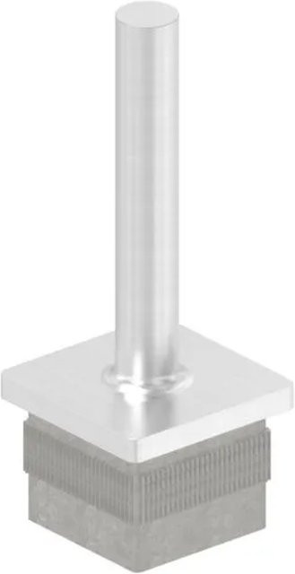 FeNau Einsteckstopfen aus V2A Edelstahl mit Stift für Rohr 40 x 40 x 3 mm, Höhe: 80 mm, Farbe: Silber - Bild 1