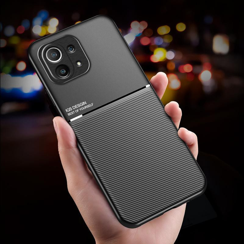 Xiaomi Mi 11 Lite 5G Handyhülle aus Leder mit magnetischem Autohalter in Schwarz - Bild 2