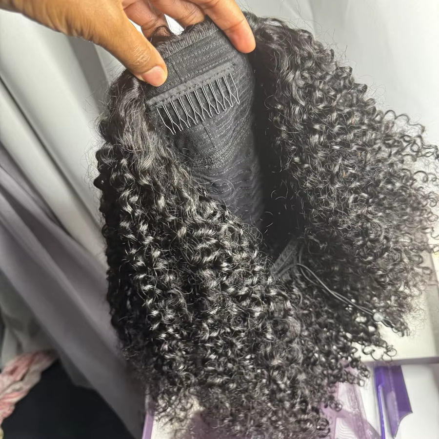 Hot Wave Halbperücke, Afro-verworren lockiges Haar, Schwarz, 200 % Dichte - Bild 2