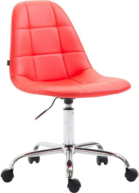 TPFLiving Bürostuhl Rhein in Rot aus Kunstleder mit Rollen und Schwenkfunktion für dein Home-Office - Bild 1