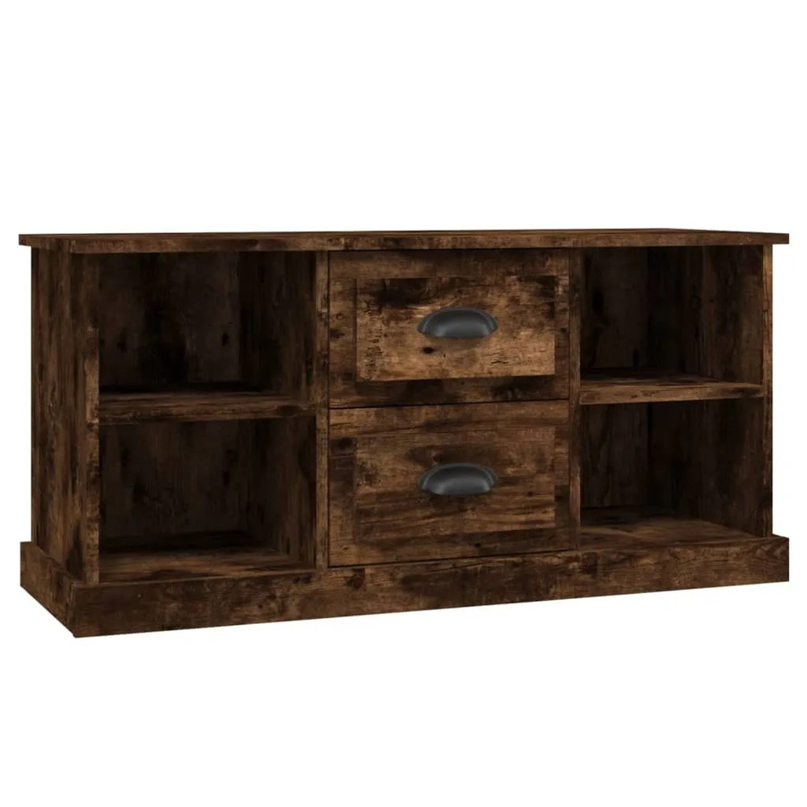 vidaXL TV-Schrank aus Holzwerkstoff in Räuchereiche, Braun, B: 99,5 cm, T: 35,5 cm, H: 48 cm - Bild 2