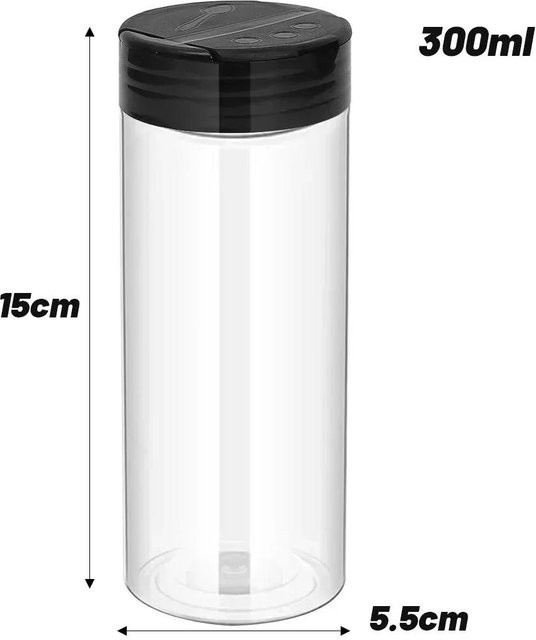 Binchi Outdoor Equipment Gewürzdosen Set aus Kunststoff, transparente Salz- und Pfefferstreuer sowie Vorratsbehälter für Gewürze und Pulver, 3 Stück - Bild 1