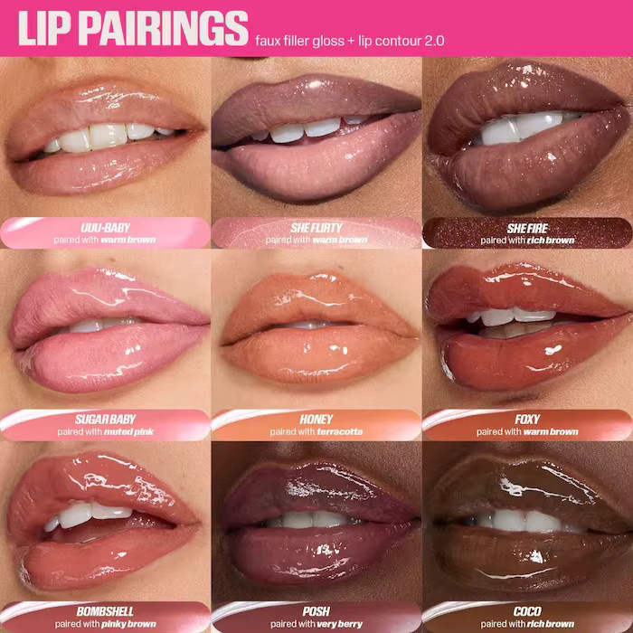 Huda Beauty Faux Filler Lipgloss, Lippenöl, Kristallklar - Bild 2