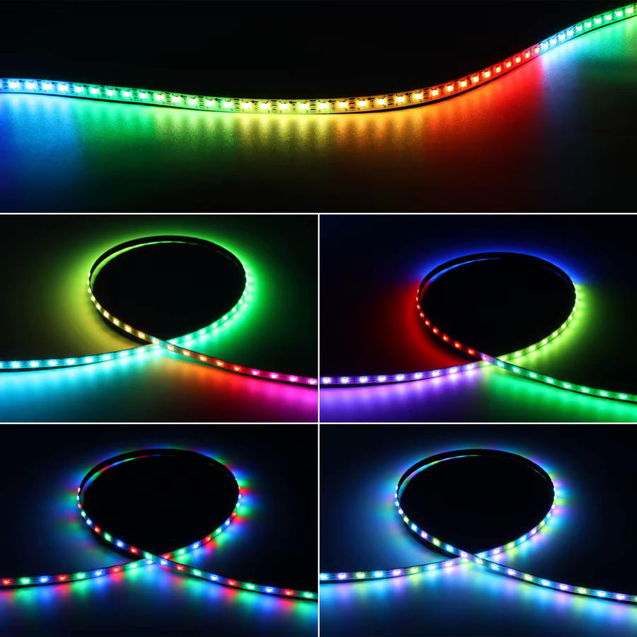 Lcamaw WS2812B RGBIC LED-Streifen, 5 mm ultraschmal, 2020 SMD, DC5 V, Multicolor, adressierbar - Bild 3