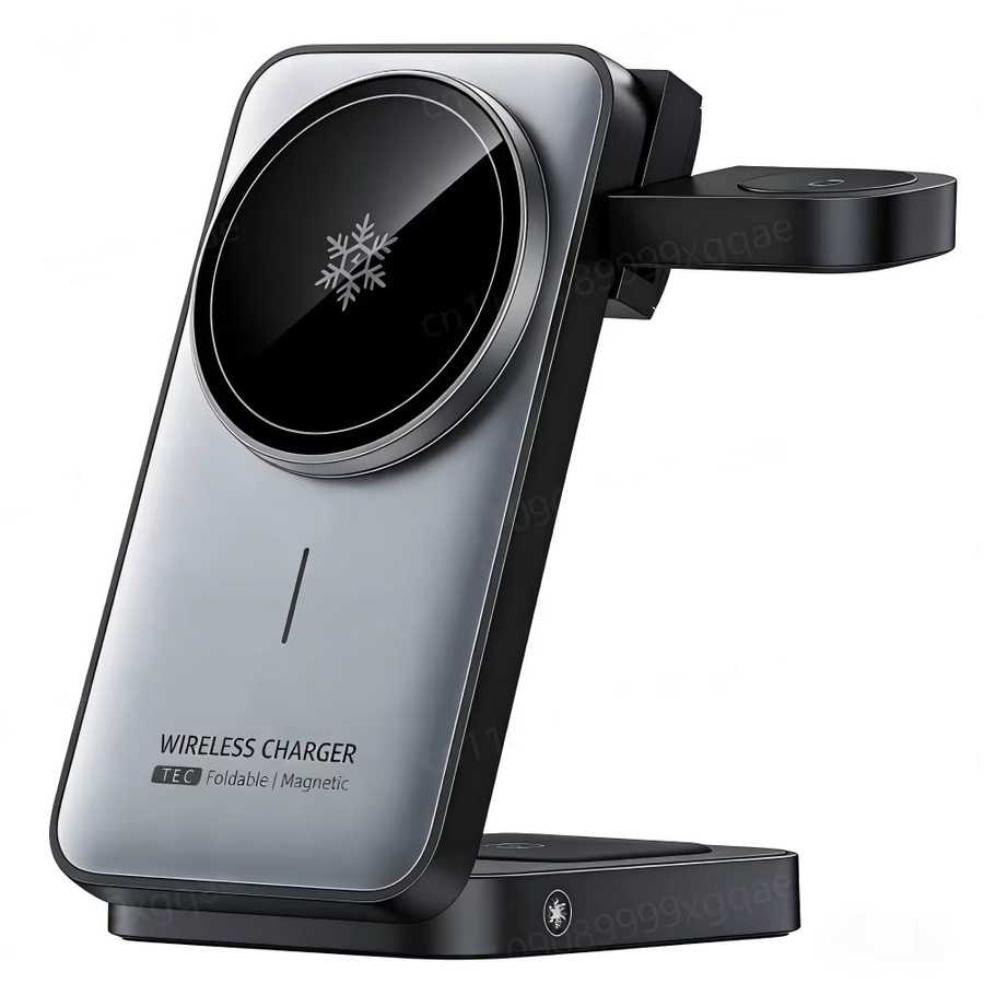 4-in-1 Faltbares Magnetisches Kabelloses Ladegerät mit Qi Schnellladung für MagSafe iPhone, Apple Watch und AirPods Pro in Weiß - Bild 6