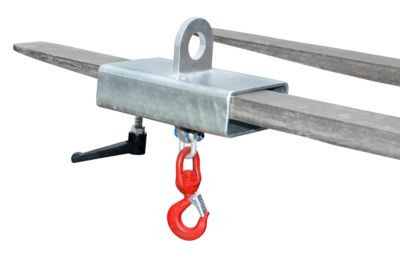 Bauer Lasthaken LH-I 1 für Gabelstapler und Kran mit Wirbel, Traglast 1000 kg, Farbe: Silber/Orange - Bild 1