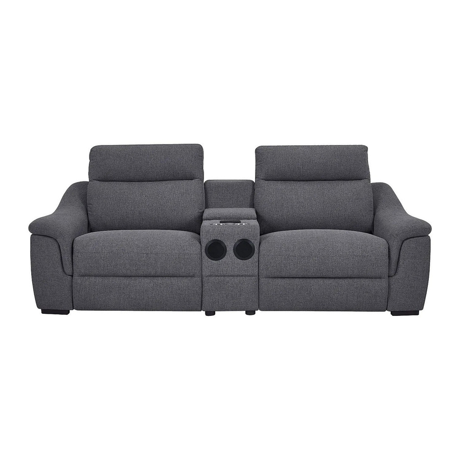 Vente-unique Relaxsofa Vereto in Grau mit motorisierter Funktion und Stoffbezug, Breite: 234 cm - Bild 2