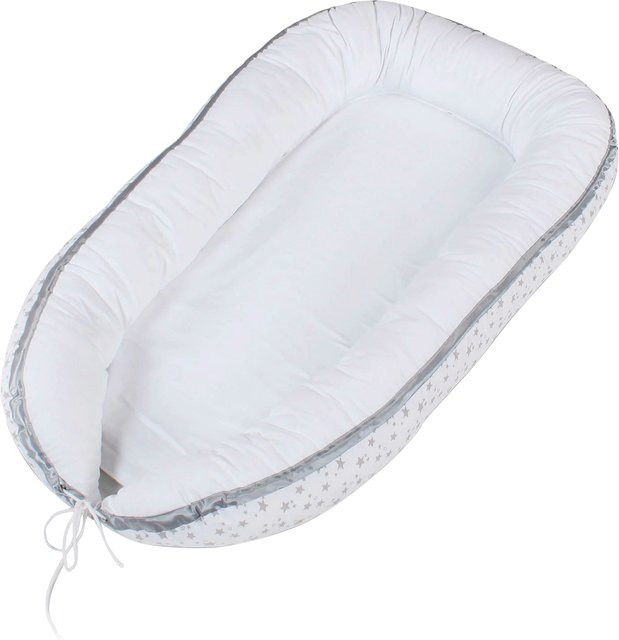 babybay Kuschelnest in Weiß aus Baumwolle für Babys, oval und maschinenwaschbar - Bild 1