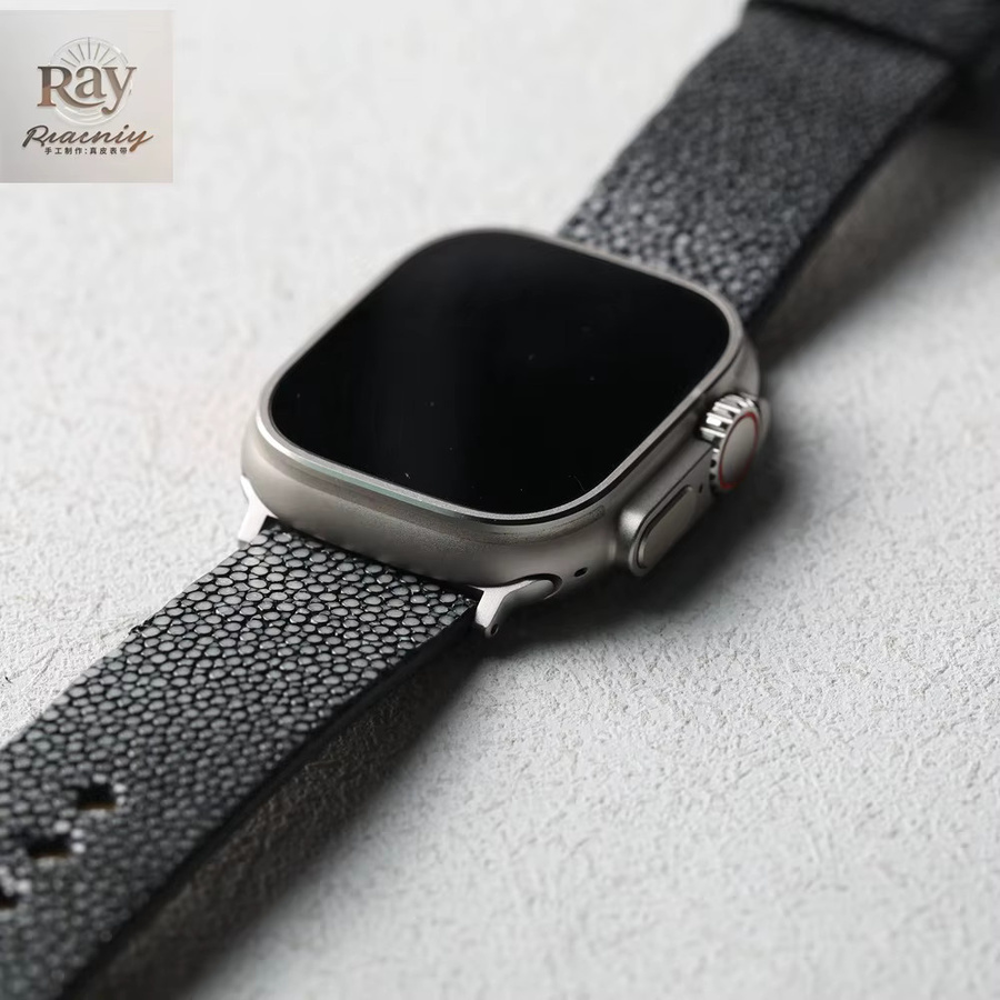 Raystray Uhrenarmband Leder, Schwarz, Herren - Bild 2
